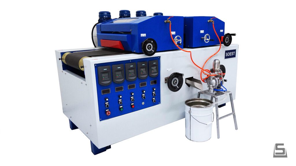 Soest Machinery | Reverse Roller Coater - Close up #1 | For uniform surface coatings, designed for consistent, high-quality application. View here.